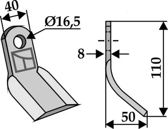 Y-Messer 110x40mm